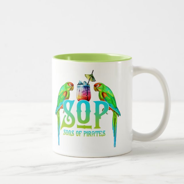 Caneca De Café Em Dois Tons Filhos Do Papagaio Pirata (Direita)