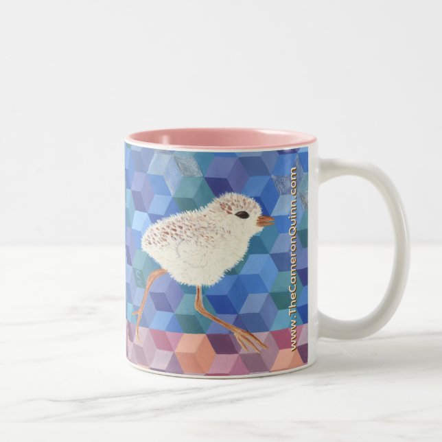Caneca De Café Em Dois Tons Filhote de Borrelho-grande (Direita)