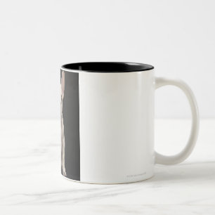 Caneca De Café Em Dois Tons Filhote de cachorro colorido creme do buldogue