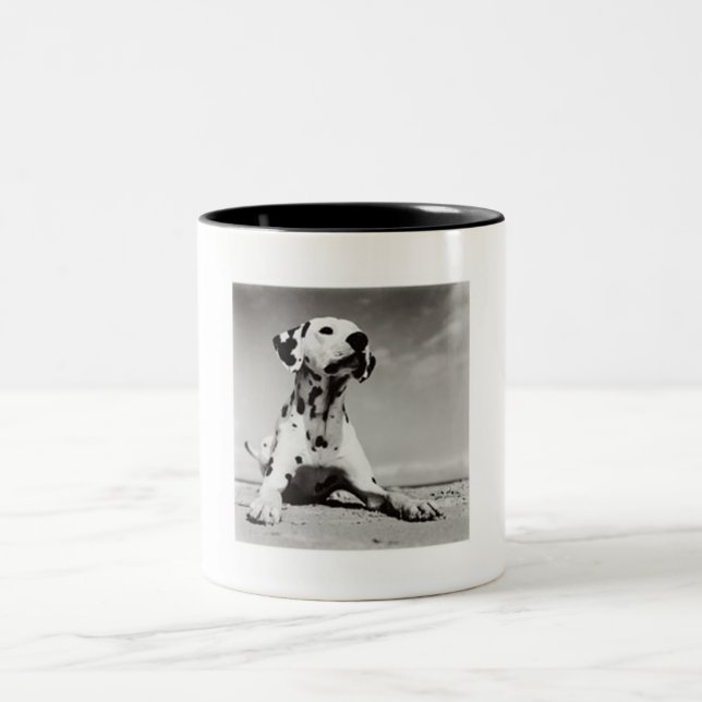 Caneca De Café Em Dois Tons Filhote de cachorro de Dalmation (Centro)