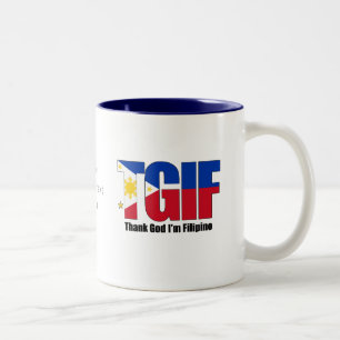 Caneca De Café Em Dois Tons Filipino de TGIF com bandeira filipino