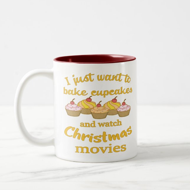 Caneca De Café Em Dois Tons Filmes e Baking de Natal (Esquerda)
