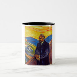 Caneca De Café Em Dois Tons Filósofo Friedrich Nietzsche (por Edvard Munch)