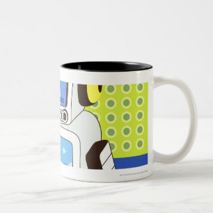Caneca De Café Em Dois Tons Fim-acima de um robô