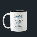 Caneca De Café Em Dois Tons Fim de semana de despedida de solteira Cowgirl Cos<br><div class="desc">Caneca de café de fim de semana de despedida de solteira Cowgirl Costeira Esta caneca de despedida de solteira Cowgirl Costeira é uma lembrancinha perfeita para as garotas! Edite facilmente a maioria dos textos e adicione o nome delas no verso! Todos os clipart, fundo e texto podem ser alterados de...</div>