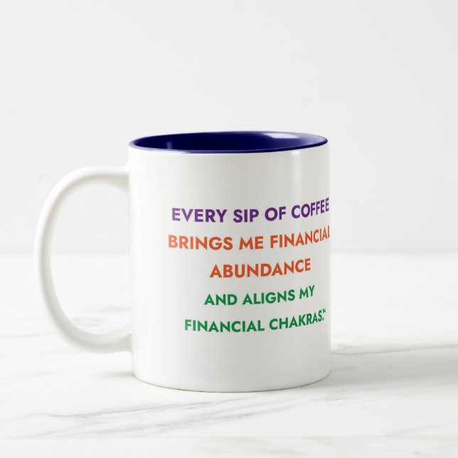 Caneca De Café Em Dois Tons Financial Abundance Chakras™ Mug (Esquerda)