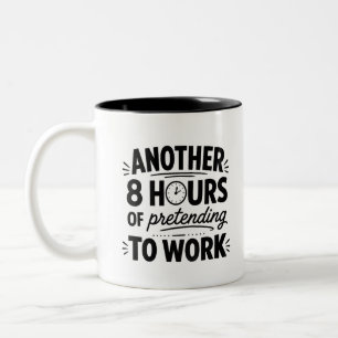 Caneca De Café Em Dois Tons Fingindo Trabalhar, Presente Divertido para Colega
