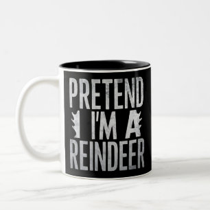 Caneca De Café Em Dois Tons Fingir-lhe uma fantasia de Natal de Reindeer