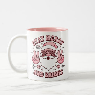 Caneca De Café Em Dois Tons Fique Alegre E Brilhante Natal Feio Xmas