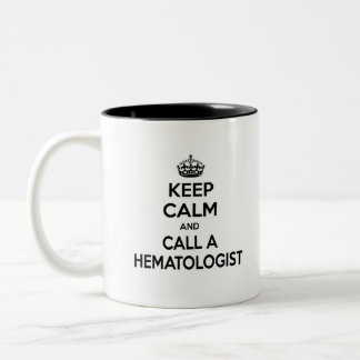 Caneca De Café Em Dois Tons Fique calmo e chame um hematologista