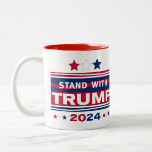 Caneca De Café Em Dois Tons Fique com Trump~2024~MAGA