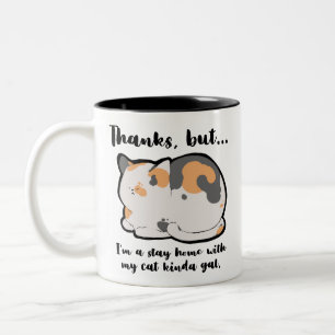 Caneca De Café Em Dois Tons Fique Em Casa Com Meu Gal De Gato