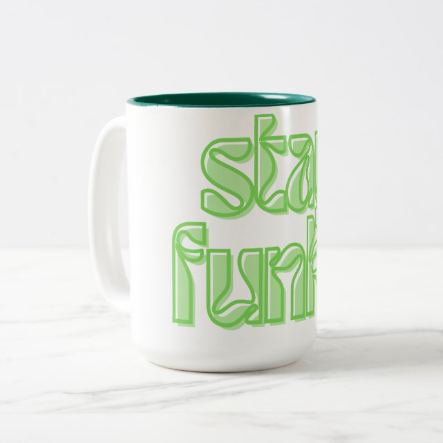 Caneca De Café Em Dois Tons Fique Funky (Frente Esquerda)