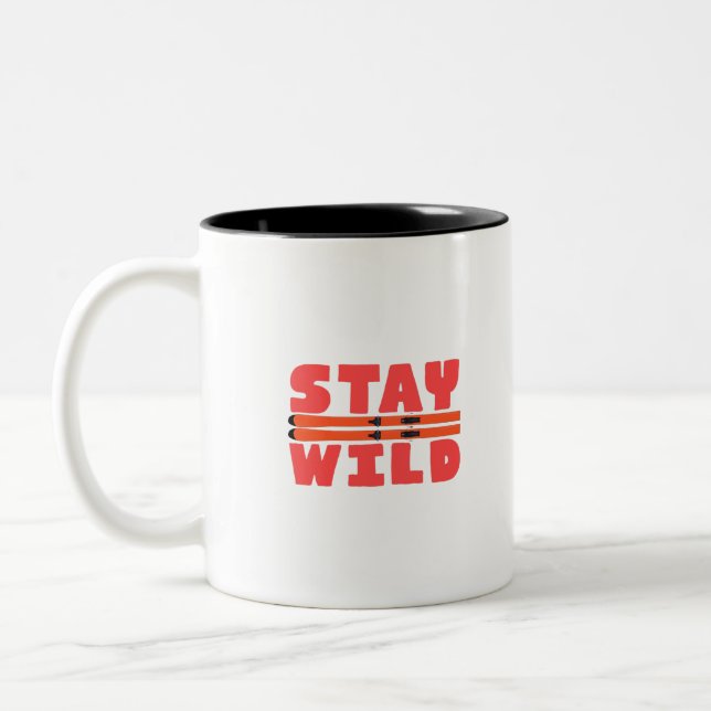Caneca De Café Em Dois Tons Fique Selvagem (Esquerda)
