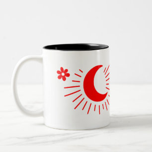 Caneca De Café Em Dois Tons Fique Selvagem Criança Da Lua - Boho Celestial Cof