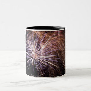 Caneca De Café Em Dois Tons Fireworks branco