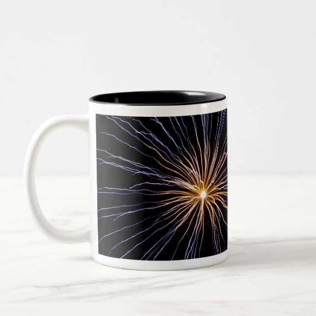Caneca De Café Em Dois Tons Fireworks eletrificado (Esquerda)