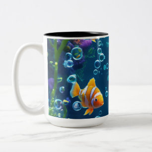 Caneca De Café Em Dois Tons Fish Design Myg