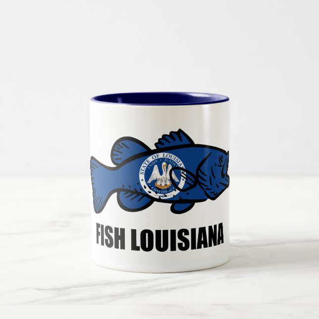 Caneca De Café Em Dois Tons Fish Louisiana (Centro)