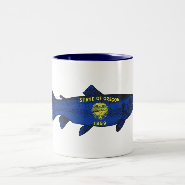 Caneca De Café Em Dois Tons Fish Oregon Trout (Centro)