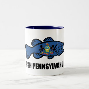 Caneca De Café Em Dois Tons Fish Pennsylvania Bass