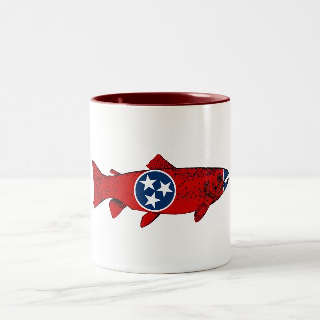 Caneca De Café Em Dois Tons Fish Tennessee Trout (Centro)