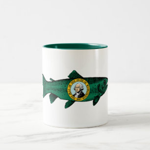 Caneca De Café Em Dois Tons Fish Washington State Trout
