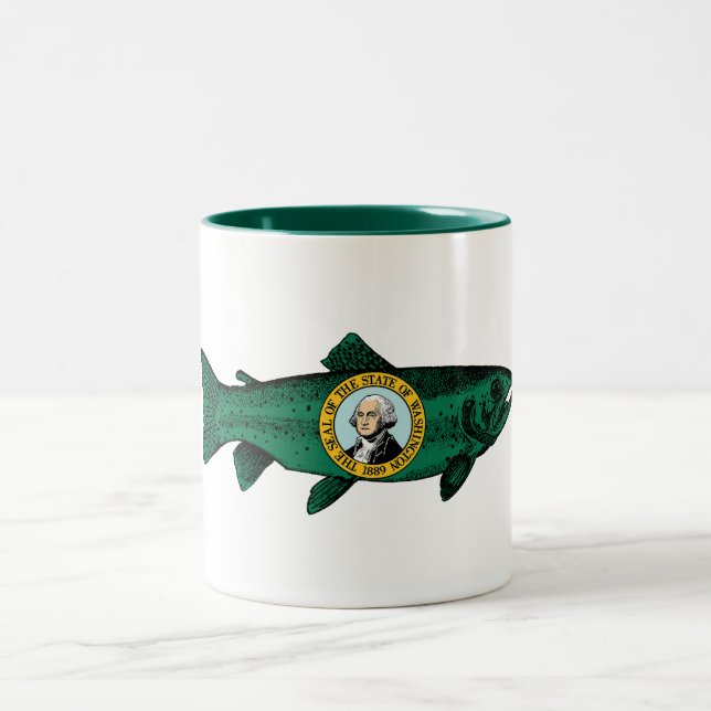 Caneca De Café Em Dois Tons Fish Washington State Trout (Centro)