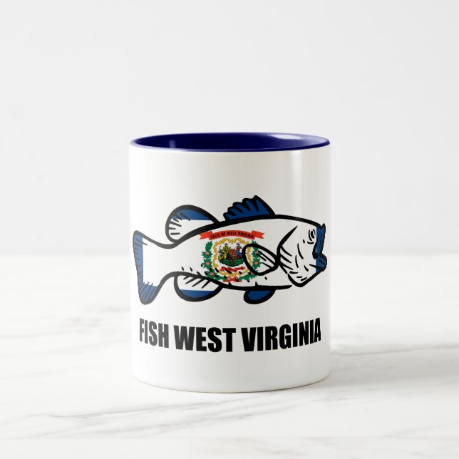 Caneca De Café Em Dois Tons Fish West Virginia (Centro)