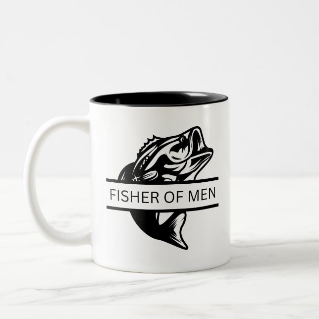 Caneca De Café Em Dois Tons Fisher of Men God Mug, Faith Mug, Christian (Esquerda)