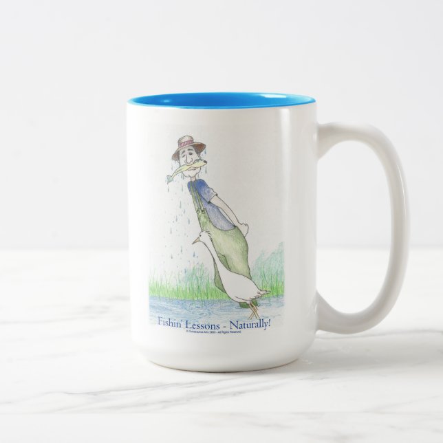 Caneca De Café Em Dois Tons Fishin' Lessons - Naturally! Coffee Mug (Direita)