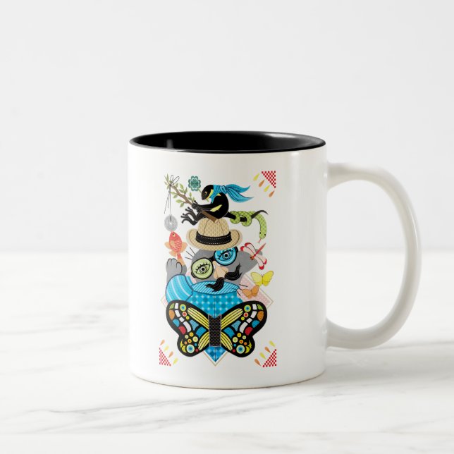 Caneca De Café Em Dois Tons Fishing and Nose Glasses (Remake) (Direita)