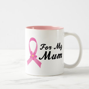 Caneca De Café Em Dois Tons Fita cor-de-rosa para minha mãe