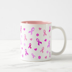 Caneca De Café Em Dois Tons Fita Rosa do Câncer da Mama