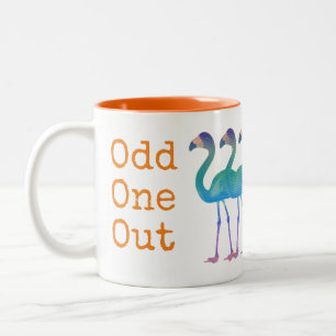 Caneca De Café Em Dois Tons Flamingo Coffee Mug (Laranja) "Odd One Out"