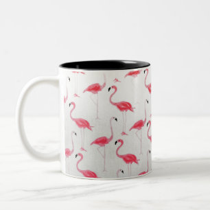 Caneca De Café Em Dois Tons Flamingo Cor-de-rosa Desenho Flamingo, Artista Ros