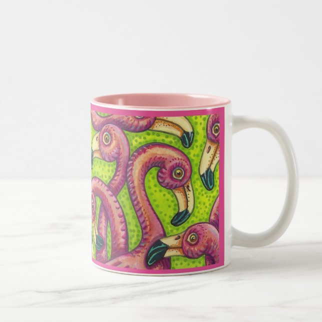 Caneca De Café Em Dois Tons Flamingo Fling Pink MUG (Direita)