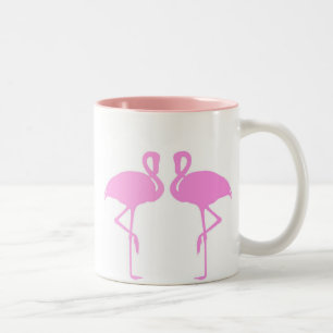 Caneca De Café Em Dois Tons Flamingos cor-de-rosa