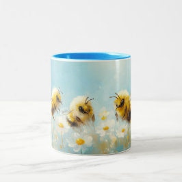 Caneca De Café Em Dois Tons Flauffy Bumble Bees, Uma Caneca De Dois Tons