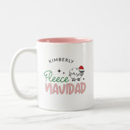 Caneca De Café Em Dois Tons Fleece navidad, natal fofo personalizável
