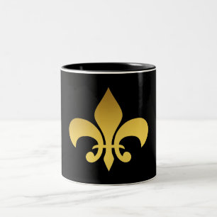 Caneca De Café Em Dois Tons Fleur de lis