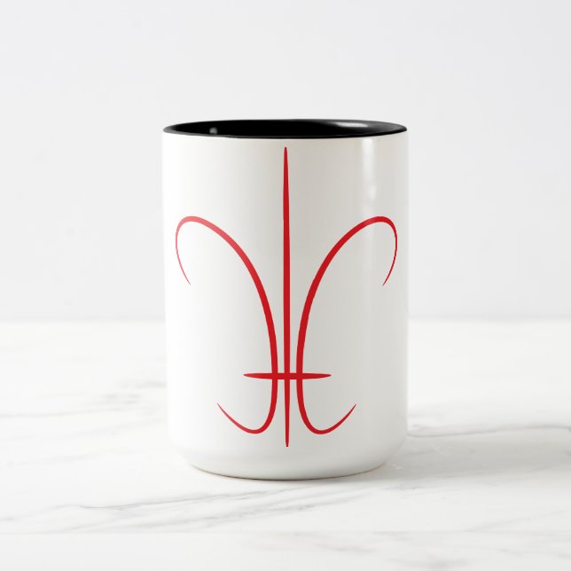 Caneca De Café Em Dois Tons Fleur-de-Lis Mug (Centro)