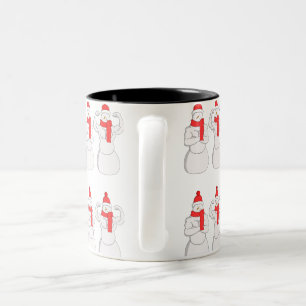 Caneca De Café Em Dois Tons Flex Muscle Snowman
