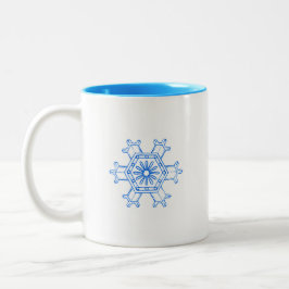 Caneca De Café Em Dois Tons Floco de Neve Azul