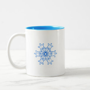 Caneca De Café Em Dois Tons Floco de Neve Azul