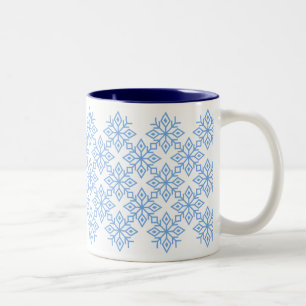 Caneca De Café Em Dois Tons Floco de Neve Azul Claro