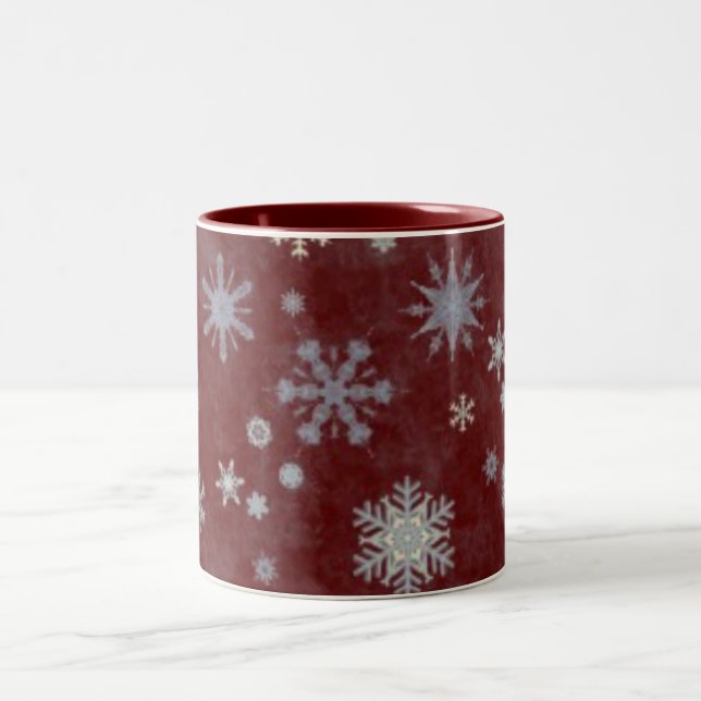 Caneca De Café Em Dois Tons Floco de neve congelado (Centro)