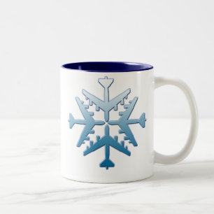 Caneca De Café Em Dois Tons Floco de neve dos aviões B-52