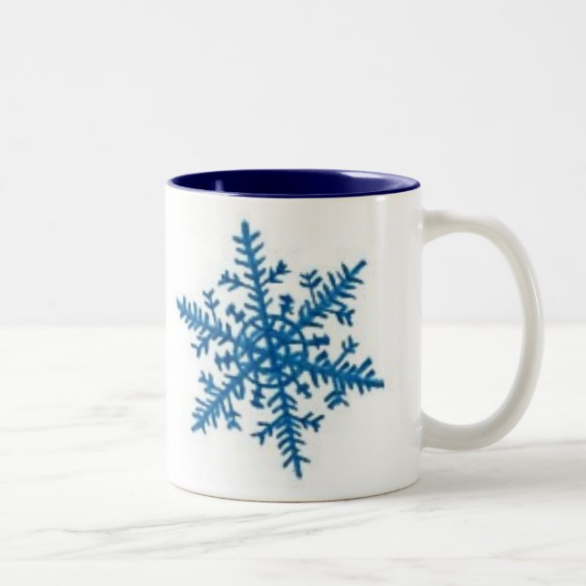 Caneca De Café Em Dois Tons Flocos de neve! (Direita)