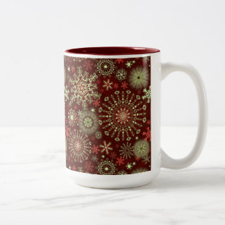 Caneca De Café Em Dois Tons Flocos de neve 4 do laço